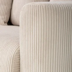 Canapé 4 places convertible en velours côtelé - beige roucas