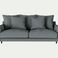 Canapé 3 places convertible matelas Bultex tissu mixte - gris ardoise