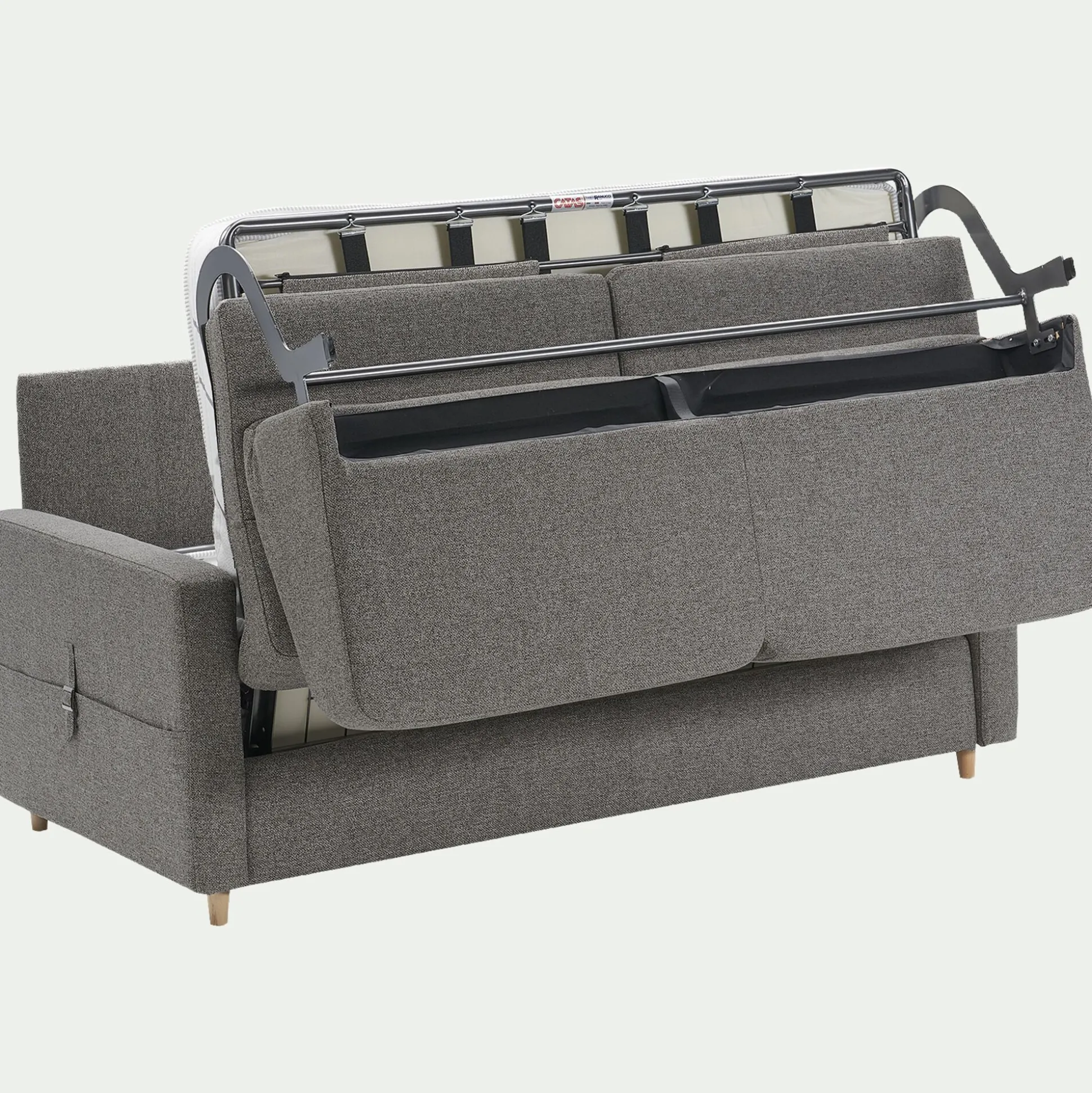 Canapé 4 places convertible en tissu matelas densité 25kg/m3 - gris anthracite