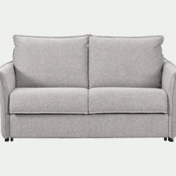 Canapé 3 places convertible en tissu Sogno avec matelas densité 35kg/m3 - gris borie