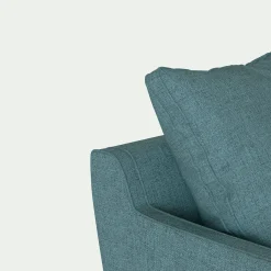 Canapé 3 places convertible en tissu - bleu niolon