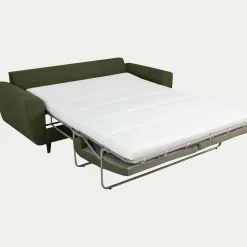 Canapé 3 places convertible en tissu - vert cèdre
