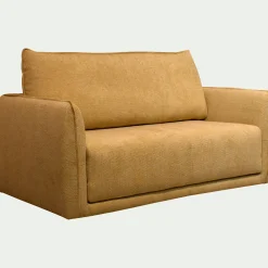 Canapé 2 places convertible en tissu Eden - jaune argan