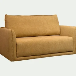 Canapé 2 places convertible en tissu Eden - jaune argan