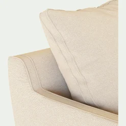 Canapé 2 places droit convertible matelas Bultex en tissu joint - beige roucas