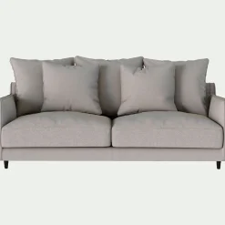 Canapé 3 places droit convertible matelas Bultex tissu joint - gris borie