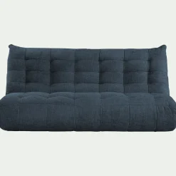 Canapé 4 places en fixe en tissu chenille - bleu marine