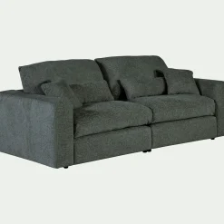 Canapé 5 places en tissu chenille Benjo - bleu calaluna