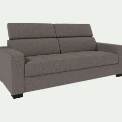 Canapé 3 places fixe en pop avec accoudoirs 20cm - taupe