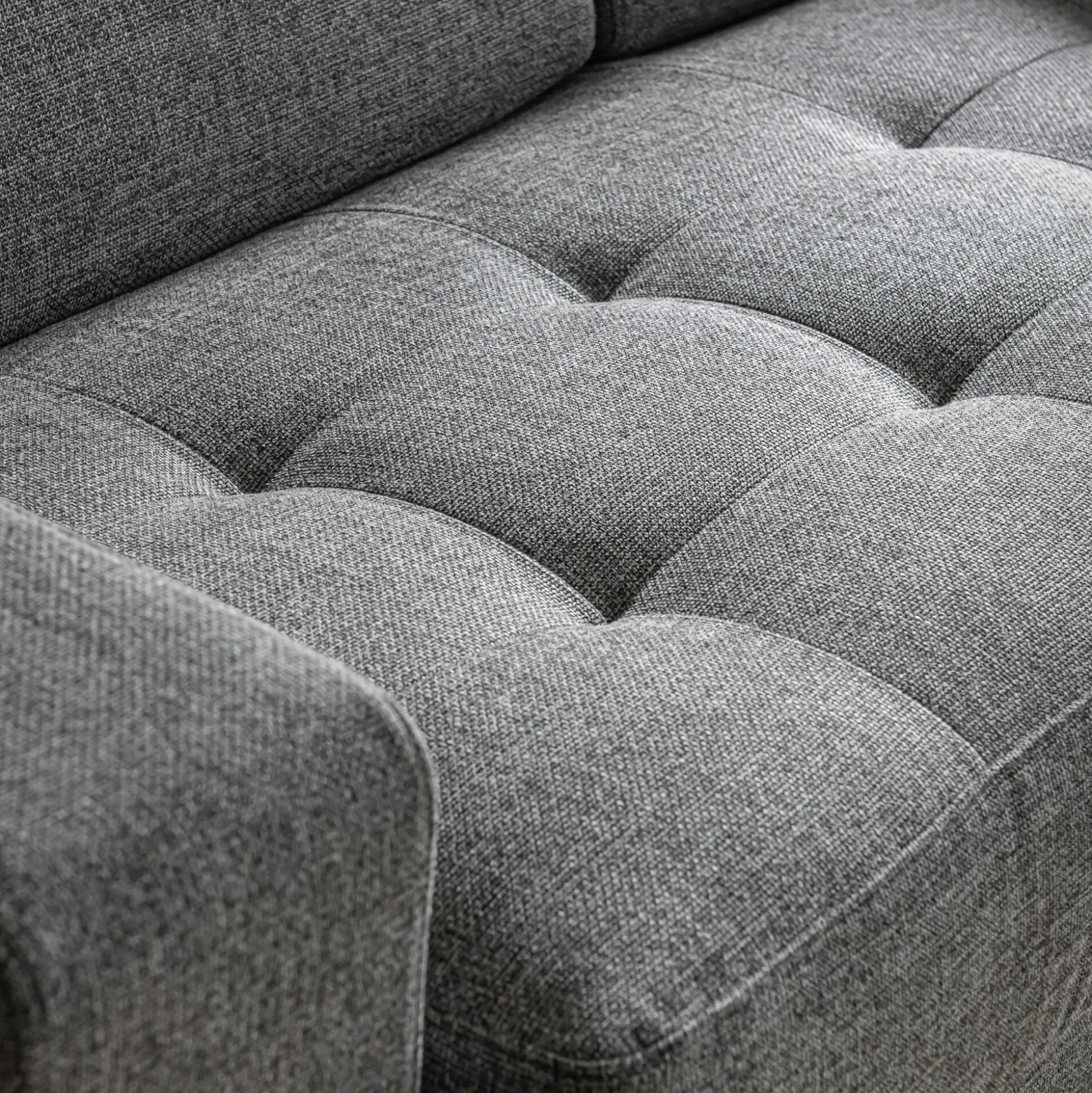 Canapé 3 places fixe en pop avec accoudoirs 20cm - gris