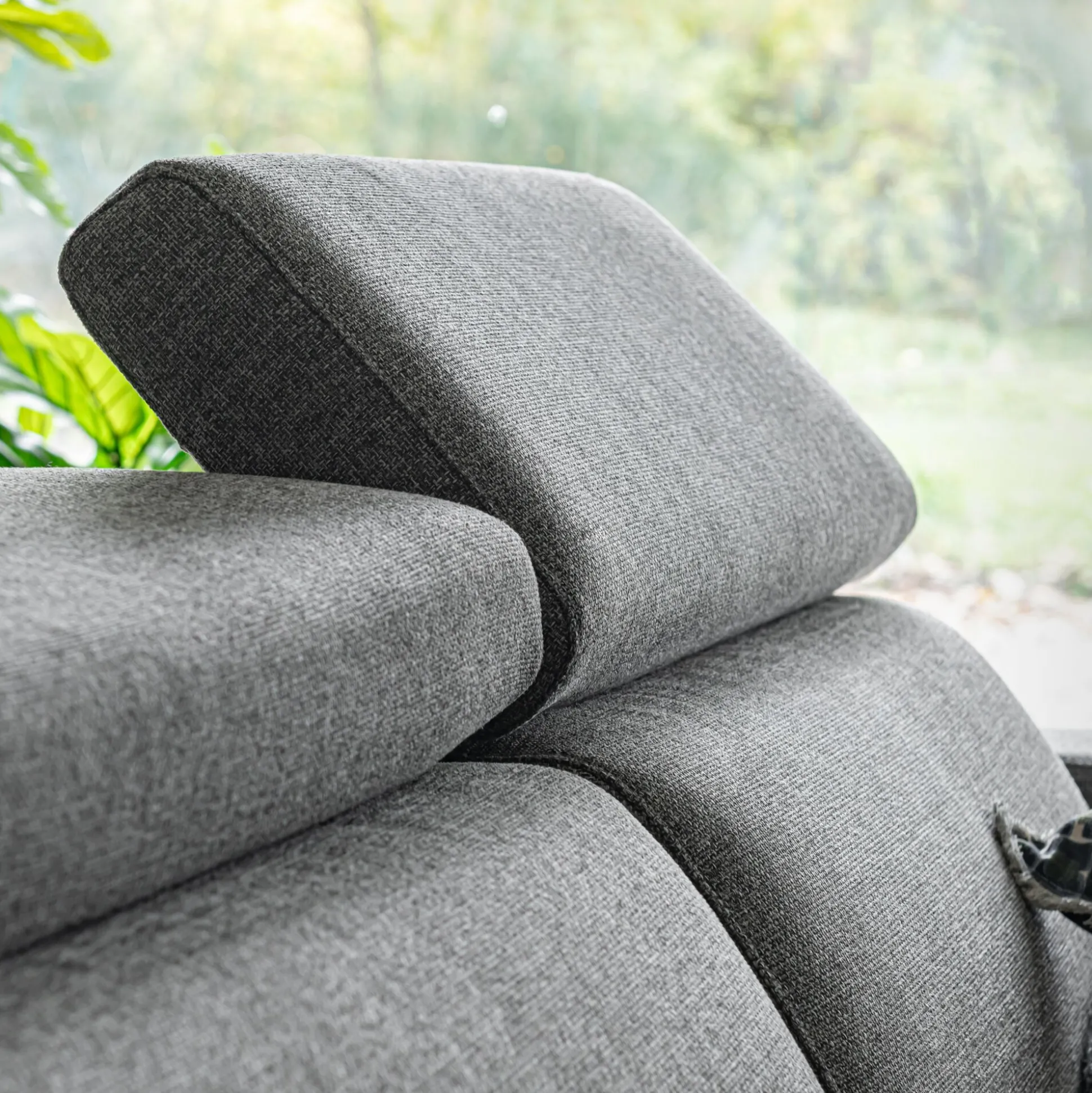 Canapé 3 places fixe en pop avec accoudoirs 20cm - gris