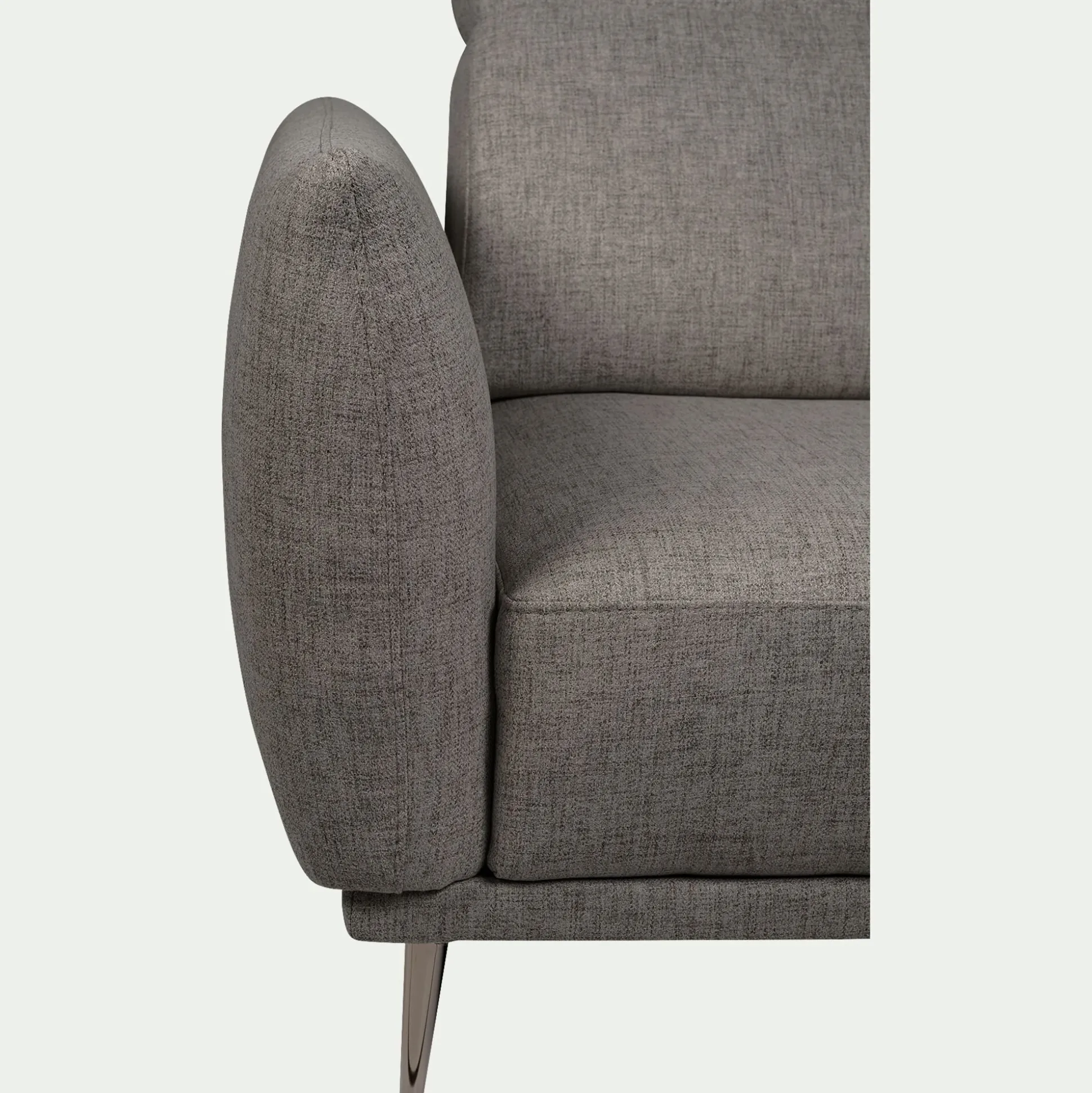 Canapé 2 places fixe en tissu avec fonction avance-recul - gris restanque