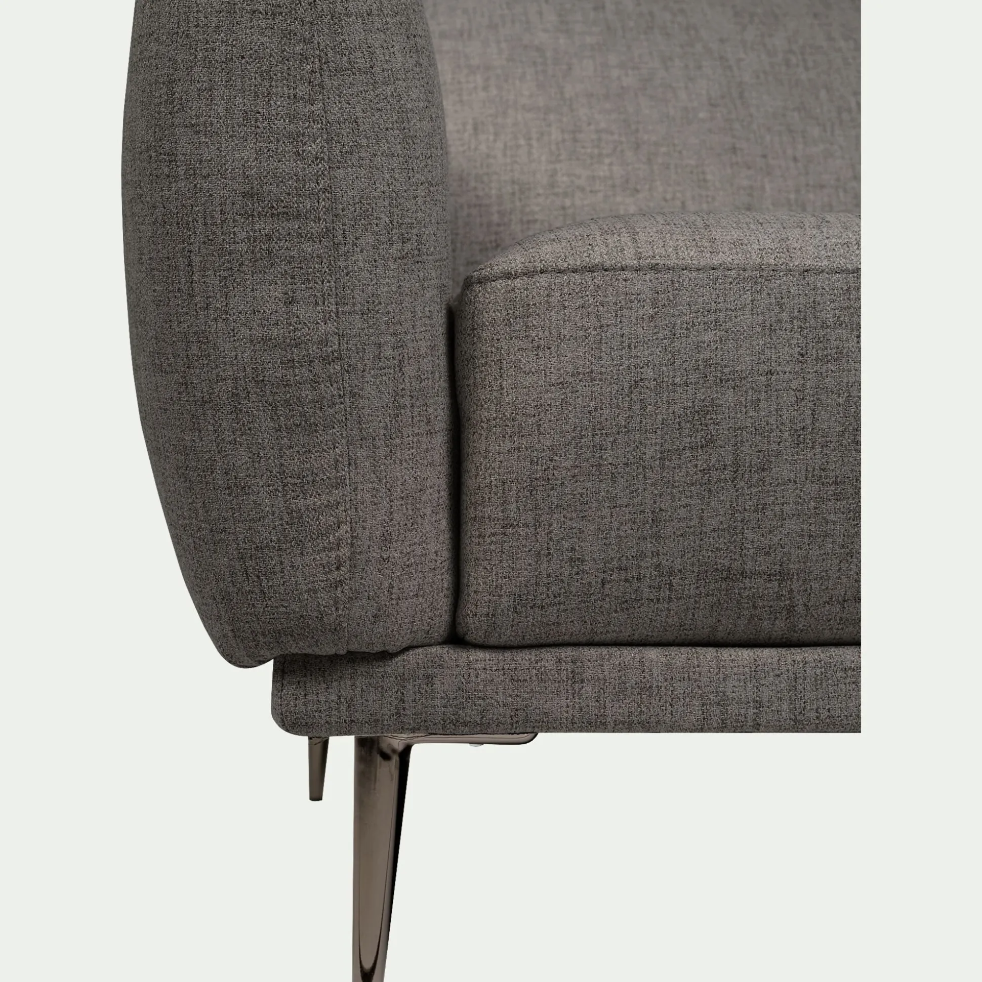 Canapé 2 places fixe en tissu avec fonction avance-recul - gris restanque