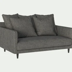 Canapé 2 places fixe en tissu joint - gris restanque