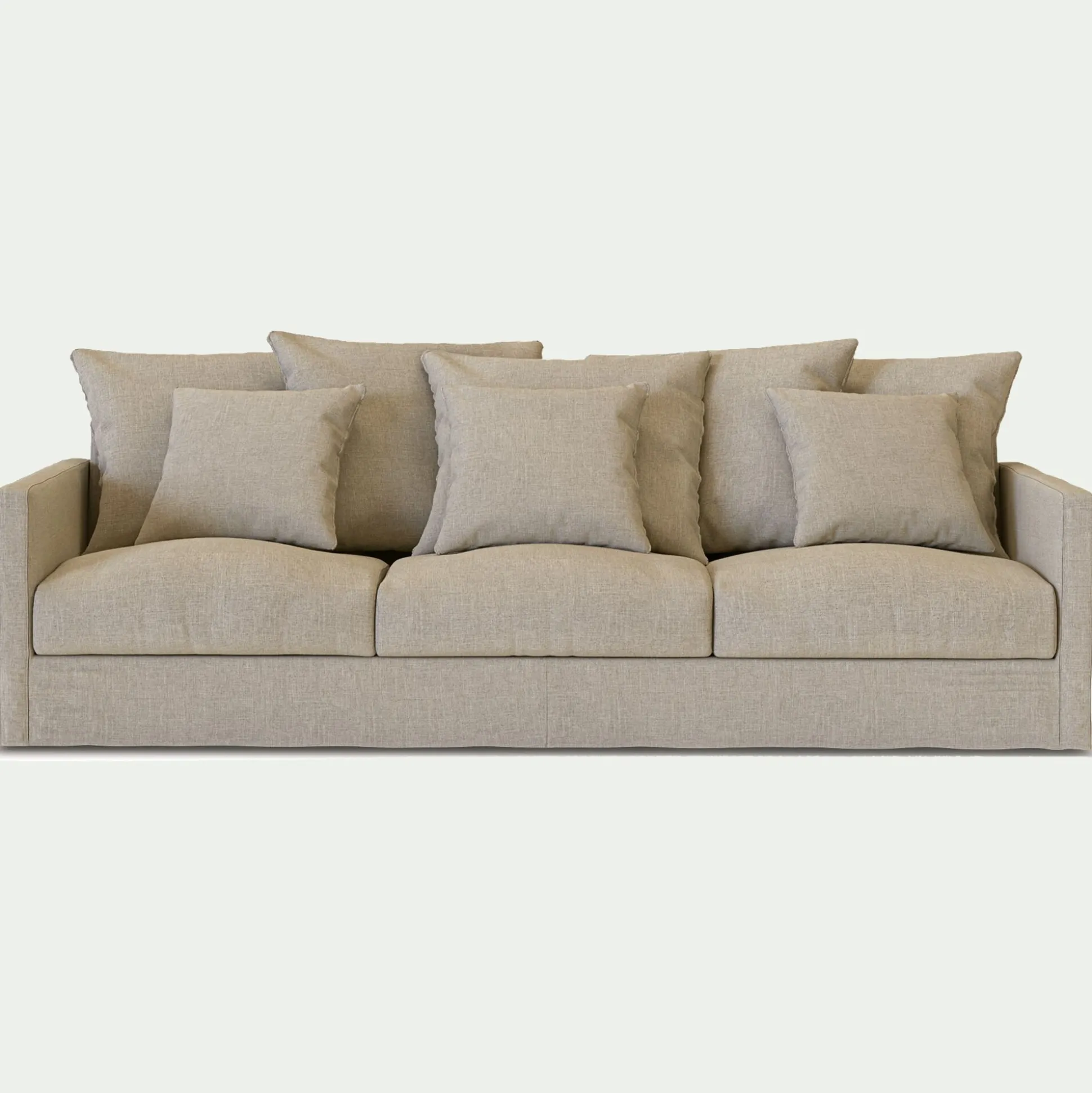 Canapé 5 places fixe en tissu - beige alpilles