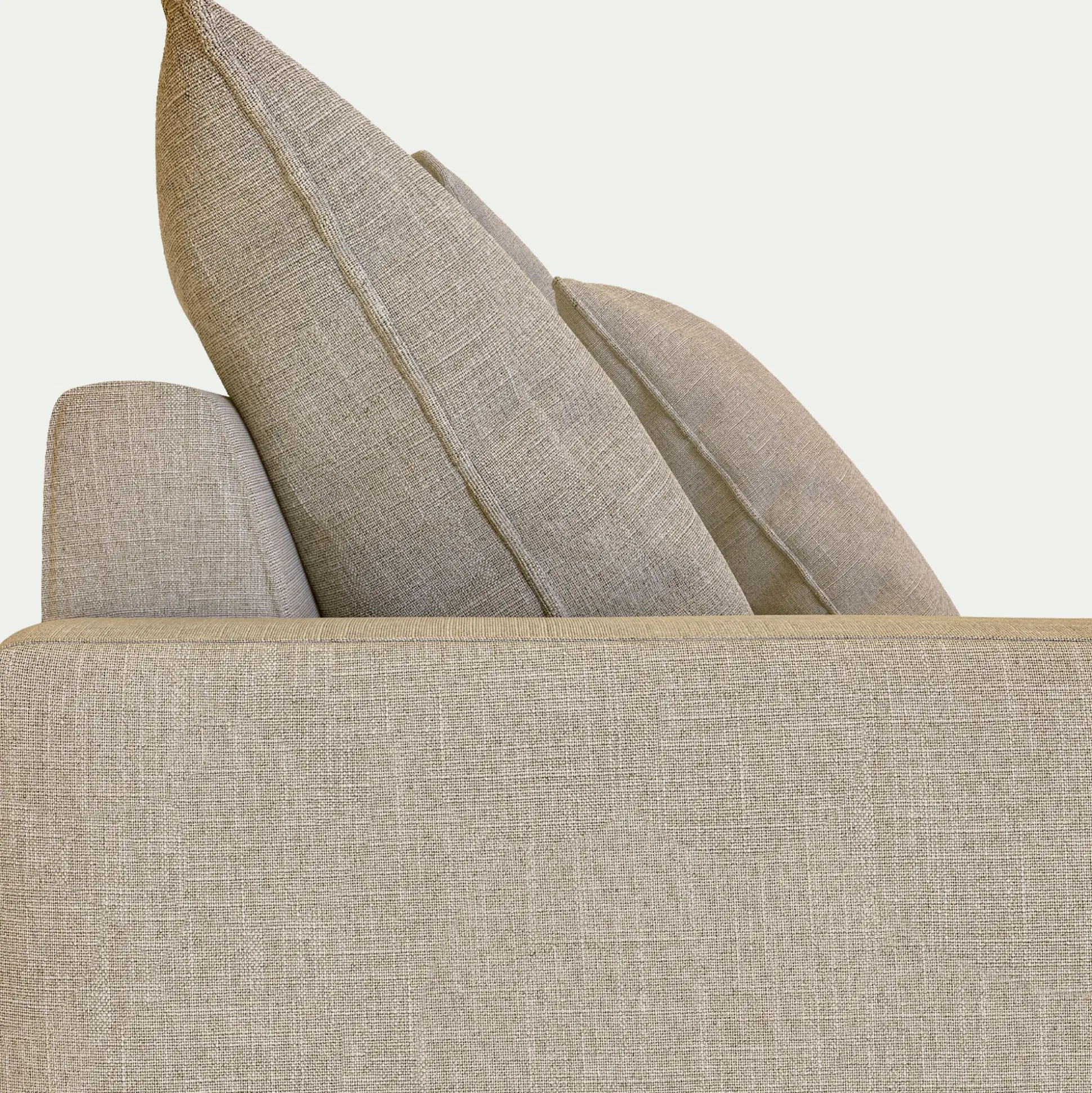 Canapé 5 places fixe en tissu - beige alpilles