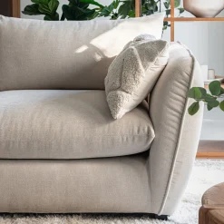 Canapé 4 places fixe en tissu Nature - blanc écru