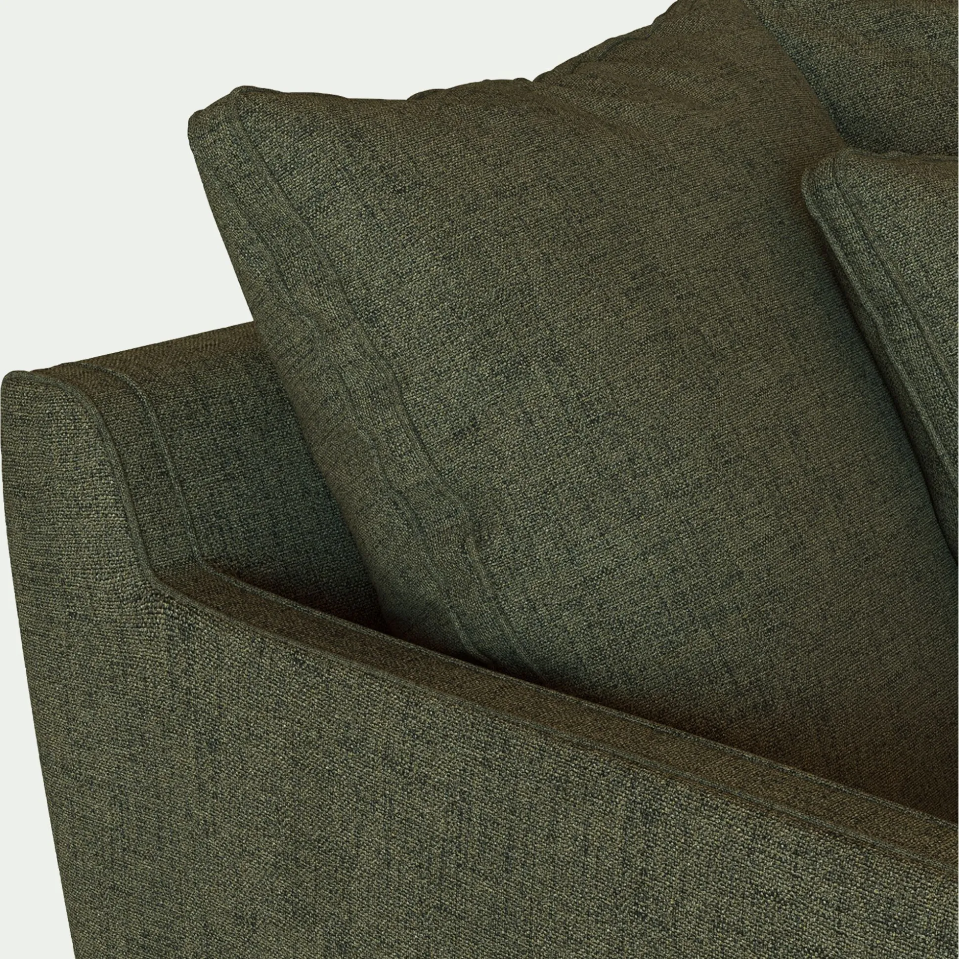 Canapé 3 places fixe en tissu joint - vert cèdre