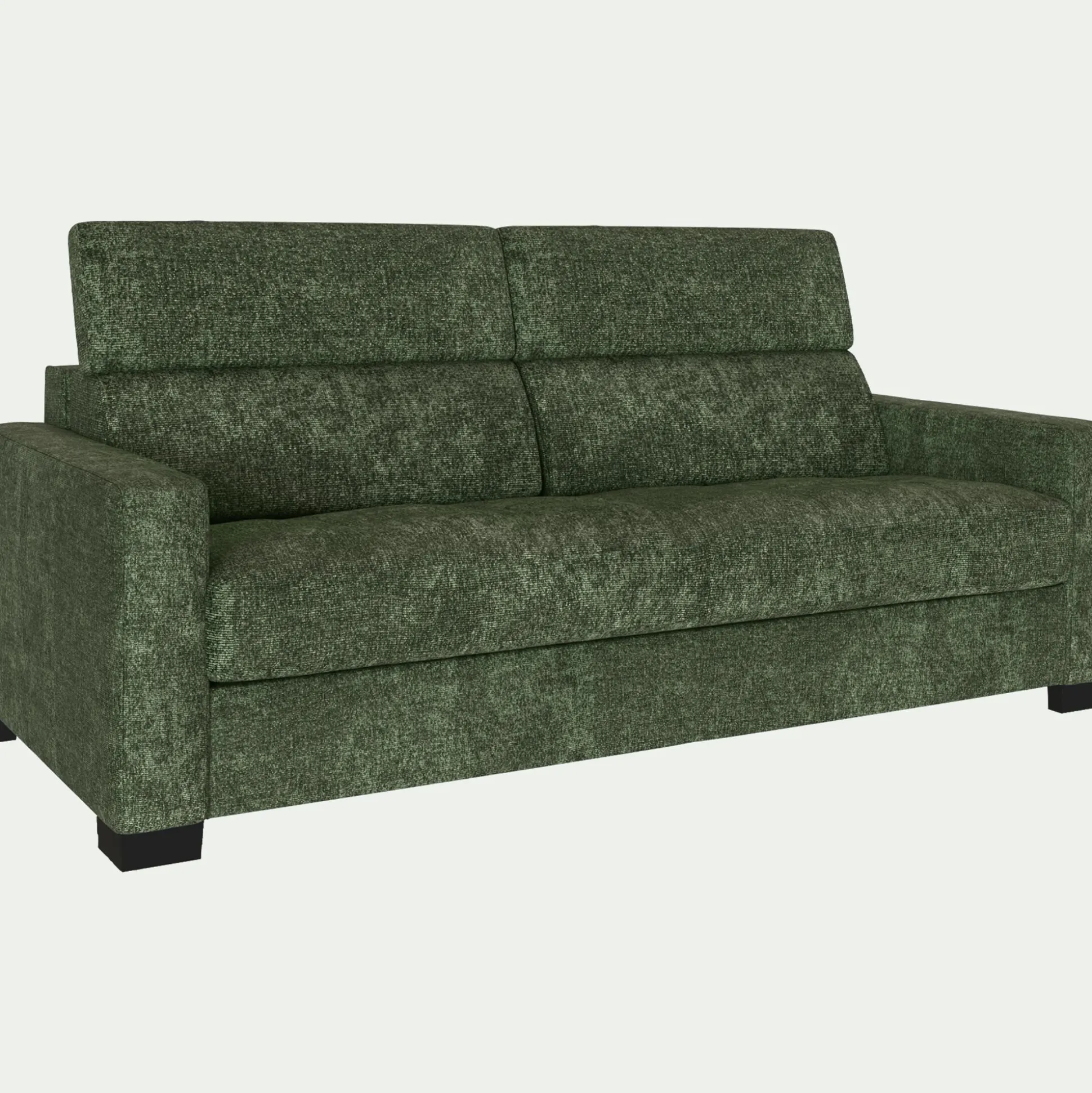 Canapé 3 places fixe en tissu Genesis avec accoudoirs 15cm - vert cèdre