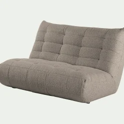 Canapé 3 places fixe en tissu bouclette - gris clair