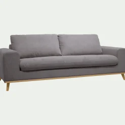 Canapé 4 places fixe en tissu Crown - gris restanque