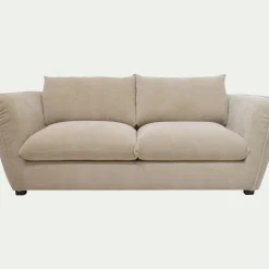 Canapé 3 places fixe en tissu Nature - beige