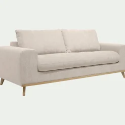 Canapé 3 places fixe en tissu Storm - beige roucas