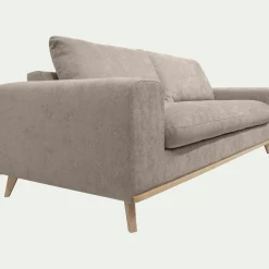 Canapé 4 places fixe en tissu Storm - taupe