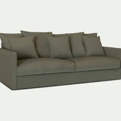 Canapé 4 places fixe en tissu - vert cèdre