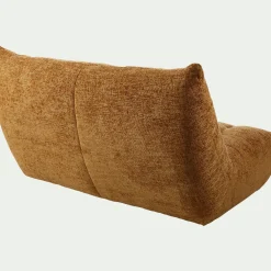 Canapé 3 places fixe en tissu chenille - jaune argan