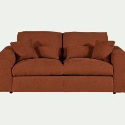 Canapé 3 places fixe en tissu chenille Benjo - brun rustrel
