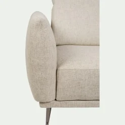 Canapé 4 places fixe en tissu avec fonction avance-recul - beige roucas