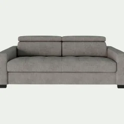 Canapé 3 places fixe en tissu monclar avec accoudoirs 20cm - taupe