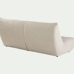 Canapé 4 places fixe en tissu bouclette - blanc écru