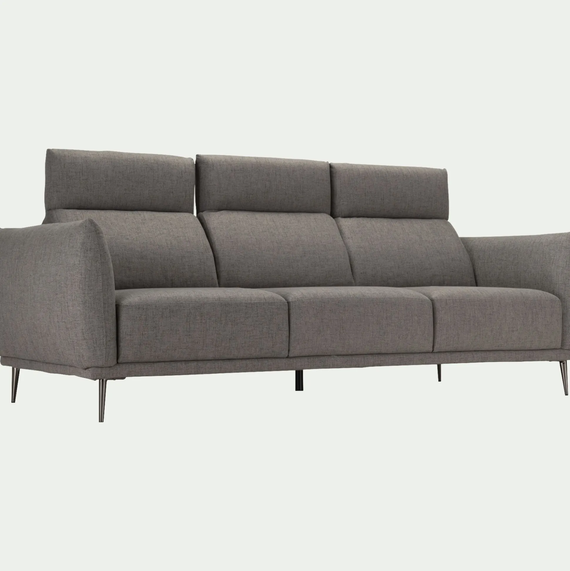 Canapé 4 places fixe en tissu avec fonction avance-recul - gris restanque