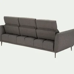Canapé 4 places fixe en tissu avec fonction avance-recul - gris restanque