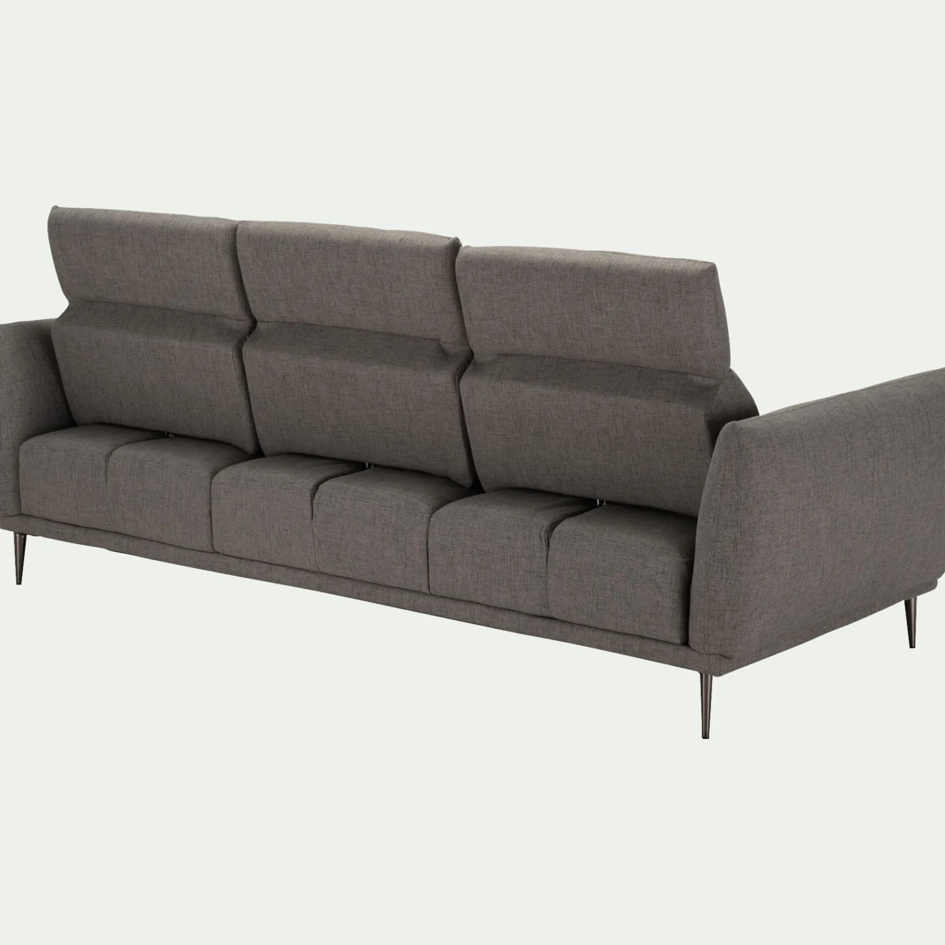 Canapé 4 places fixe en tissu avec fonction avance-recul - gris restanque