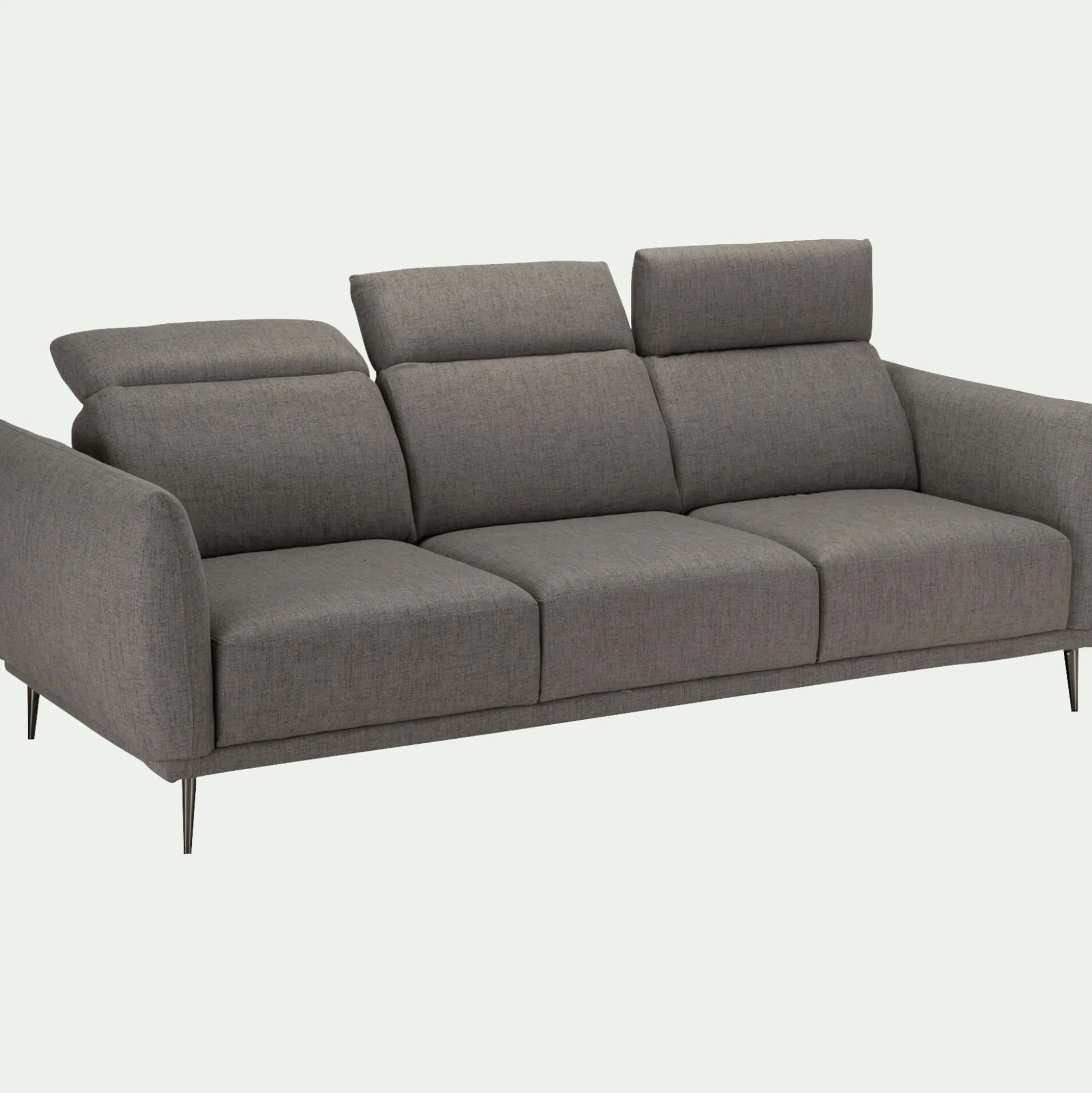 Canapé 4 places fixe en tissu avec fonction avance-recul - gris restanque