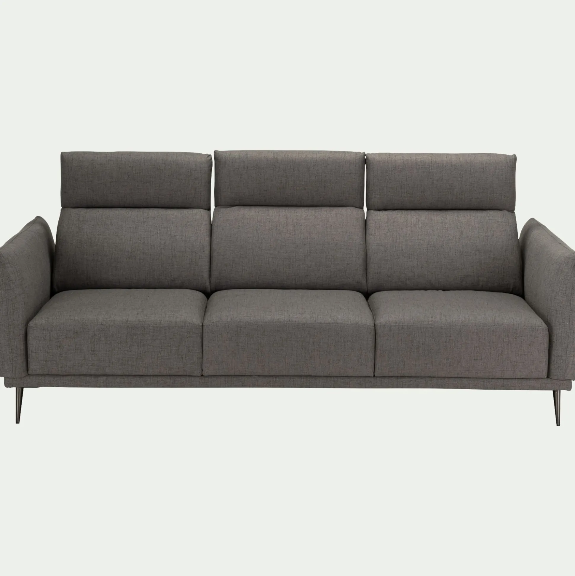 Canapé 4 places fixe en tissu avec fonction avance-recul - gris restanque