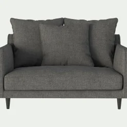 Canapé 1,5 places fixe en tissu - gris restanque