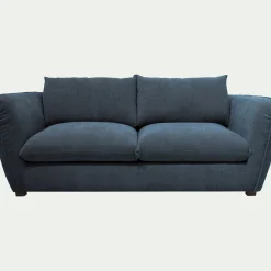 Canapé 3 places fixe en tissu Nature - bleu