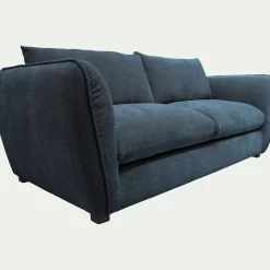 Canapé 3 places fixe en tissu Nature - bleu
