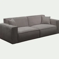 Canapé 4 places fixe en tissu genesis - gris