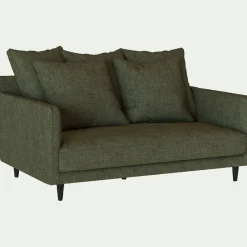 Canapé 2 places fixe en tissu joint - vert cèdre