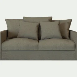 Canapé 2 places fixe en tissu - vert cèdre