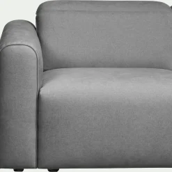 Canapé 5 places fixe en tissu - gris moyen