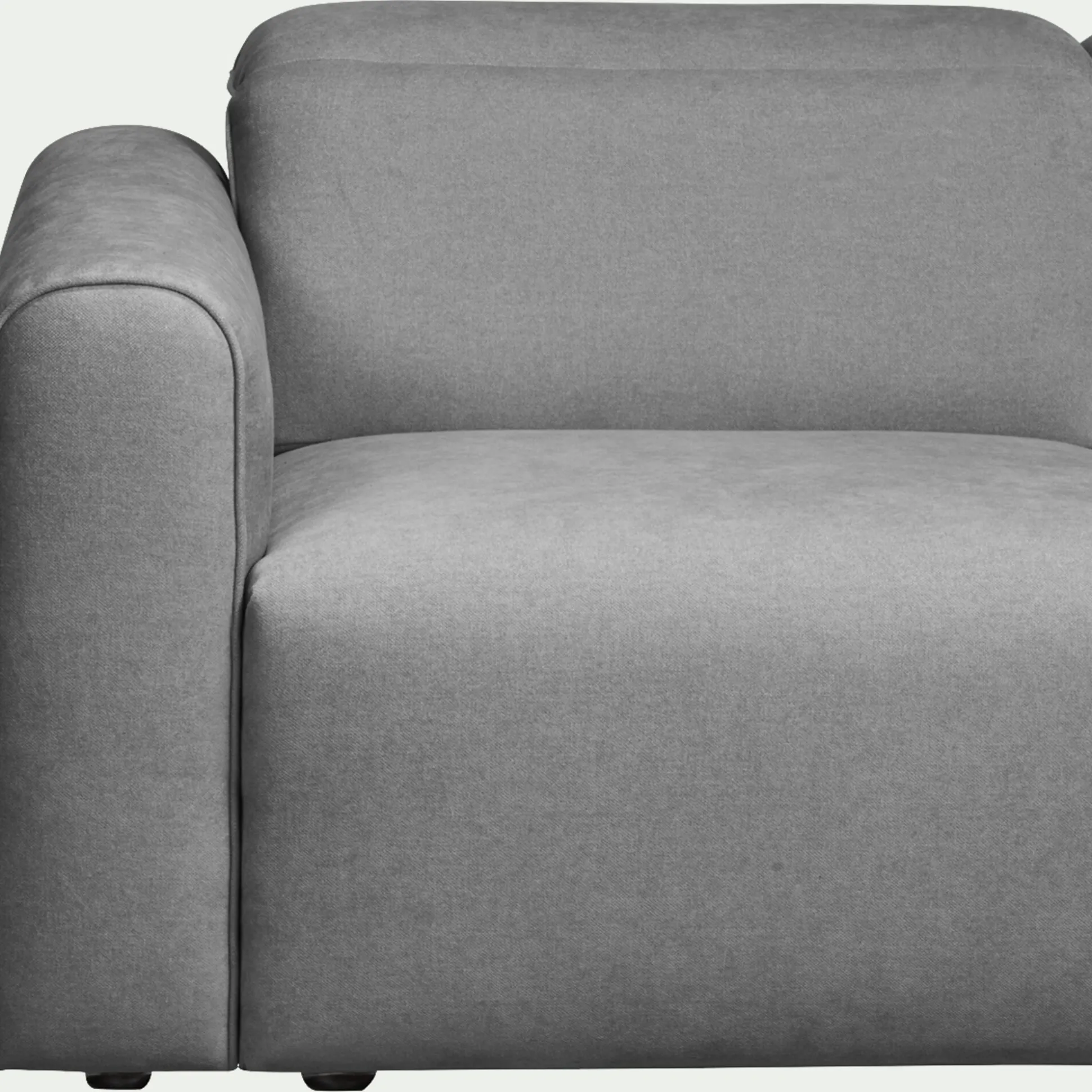 Canapé 5 places fixe en tissu - gris moyen