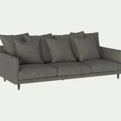 Canapé 5 places fixe en tissu - gris restanque