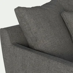 Canapé 5 places fixe en tissu - gris restanque