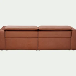 Canapé 3 places fixe en tissu - brun rustrel